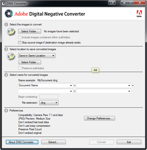 Adobe dng converter