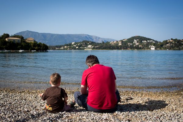 Corfu vader en zoon