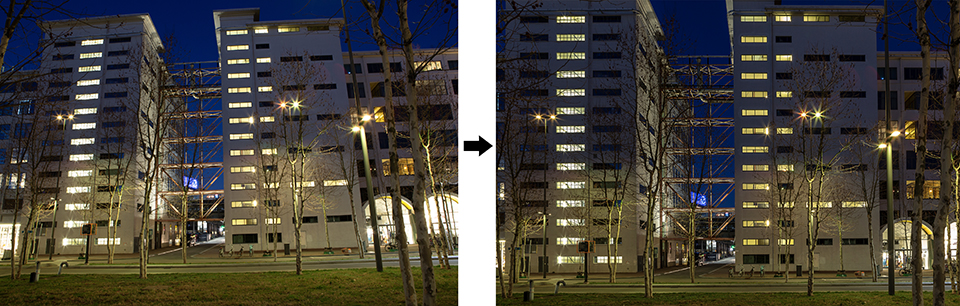 Architectuurfoto before and after