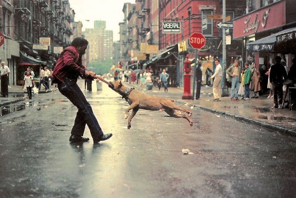 Jamel Shabazz Man and Dog  Lower East Side, Manhattan, NYC 1980