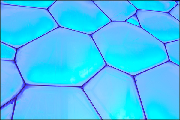 blue surface water cube