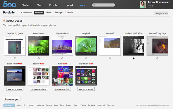 Portfolio layout