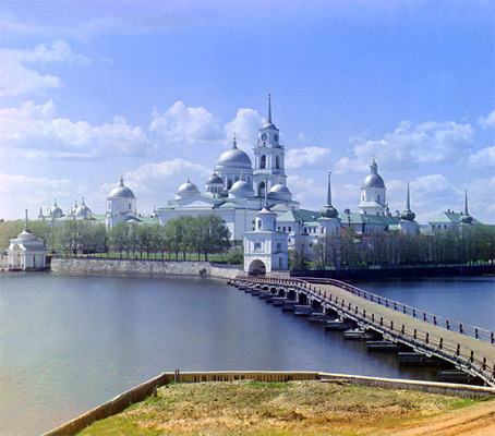 Nilova Klooster door Sergej Prokudin-Gorski