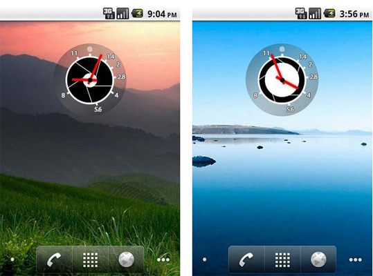 Android Aperture Clock Widget