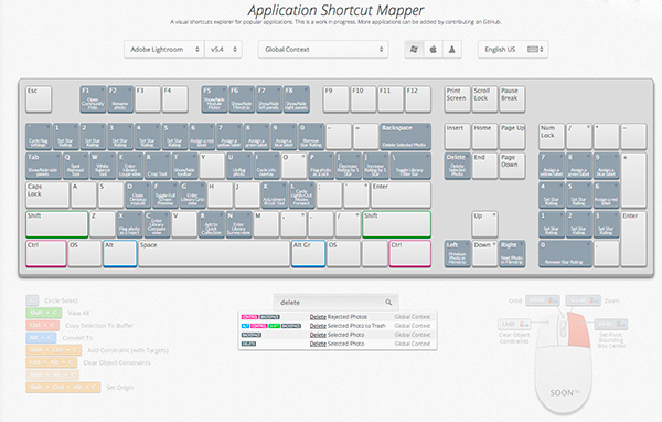 Application shortcut mapper