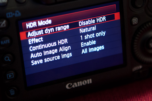 Canon 5D mark III; HDR mode