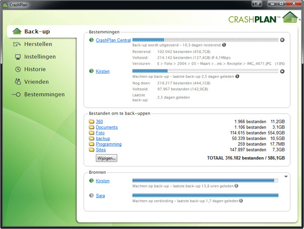 Crashplan software