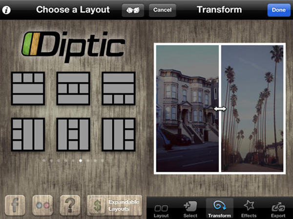 Diptic screenshots
