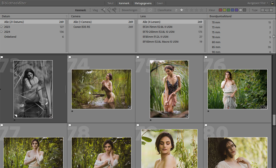 Favoriete objectief zoeken in Lightroom Classic Favoriete objectief zoeken in Lightroom Classic