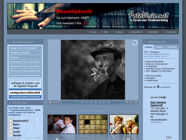 Screenshot: Fotovisie homepage