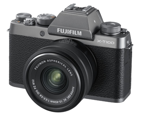 Fuijfilm X-T100 met XC 15-45mm objectief Fuijfilm X-T100 met XC 15-45mm objectief