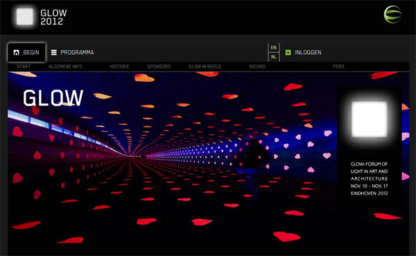 Glow 2012 website