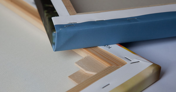 Achterkant van het canvas Achterkant van het canvas