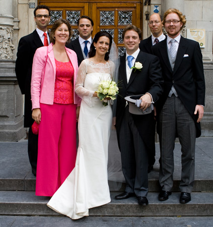 Zet de groep op een trap Groepsfoto