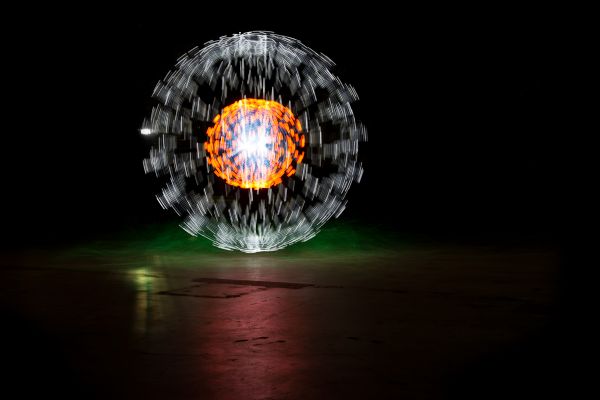 Light painting orb sparkels