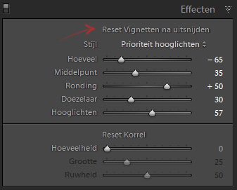 Lightroom reset gereedschap Lightroom reset item