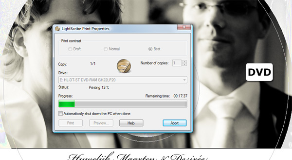 LightScribe print proces