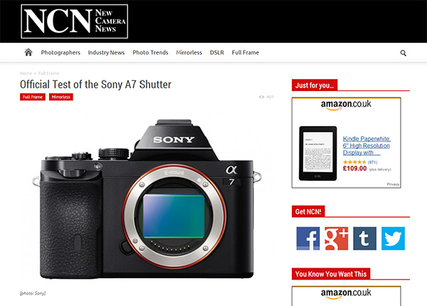New Camera News Ncn a7 shutter