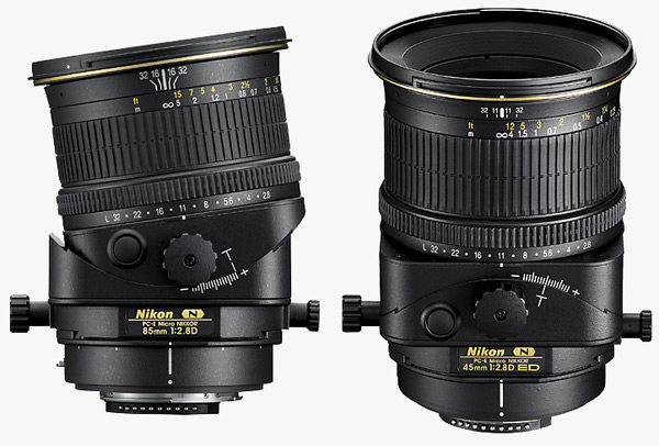 Nikkor 45mm f/2.8 PC-E Micro ED en Nikkor 85mm f/2.8 PC-E Micro objectief