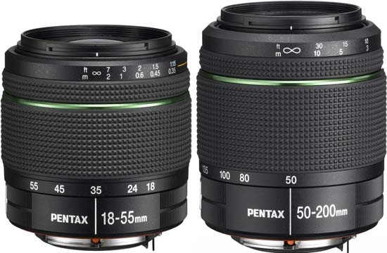 Pentax DA SMC 18-55mm f/3.5-5.6AL WR en de Pentax SMC DA 50-200mm f/4-5.6ED WR