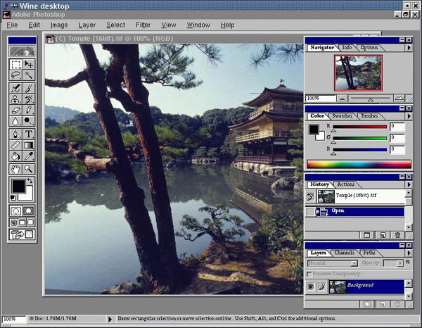 Photoshop via Wine op Linux