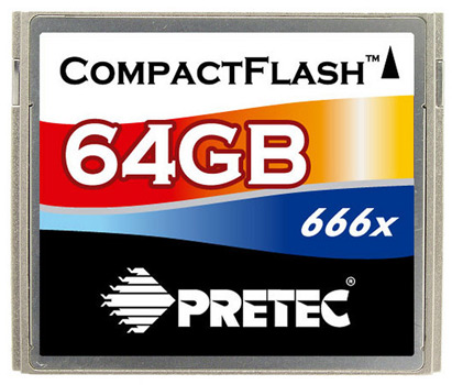 Pretec 64 GB compact flash 666x Pretec 64 GB compact flash 666x