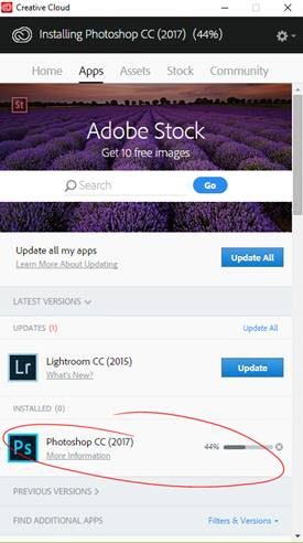 Installeer Photoshop opnieuw Psccnl install
