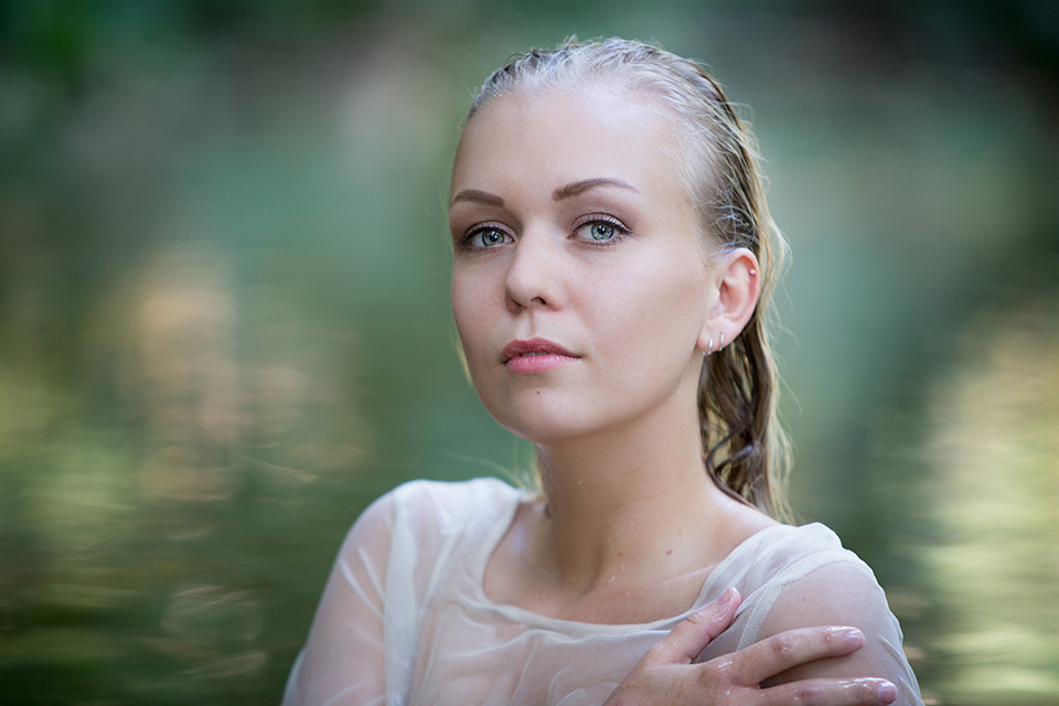 Sanne in water Sanne in water
