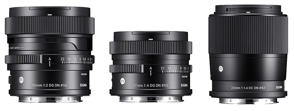 Sigma 17mm f/4, 50mm f/2 en 23mm f/1.4