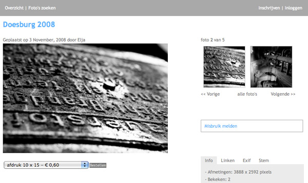 Screenshot Sjootz fotowinkel Screenshot Sjootz fotowinkel