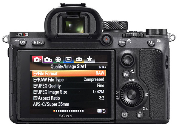 Sony a7r mark III - menu Sony a7r mark III - menu