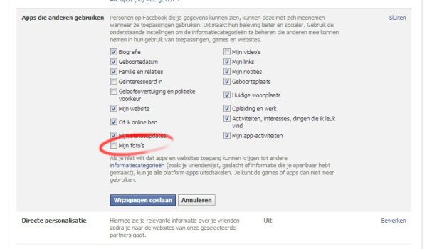 Facebook aanpassen