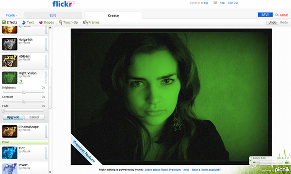 Flick en Picnik (screenshot)