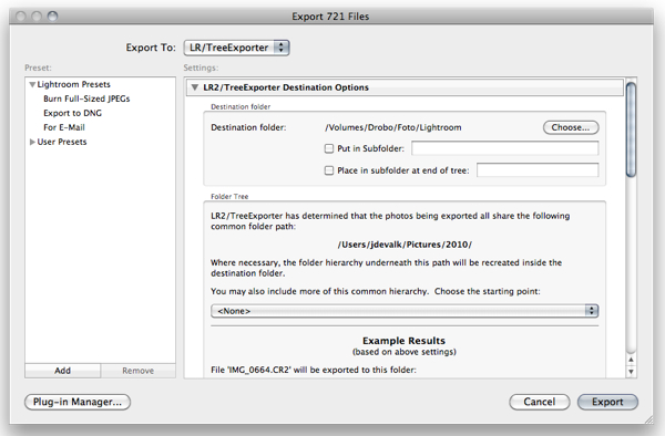 Interface van LR TreeExporter Interface van LR TreeExporter