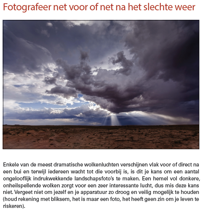 Fotografeer net voor of net na slechte weer