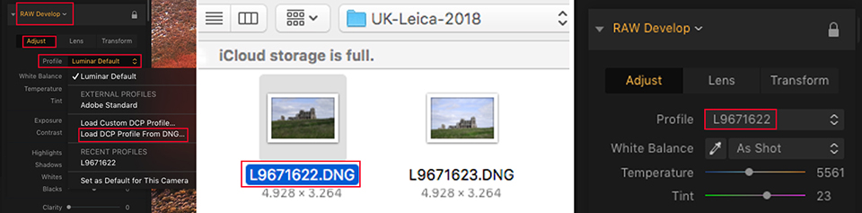 Load DCP Profile from DNG Load DCP Profile from DNG
