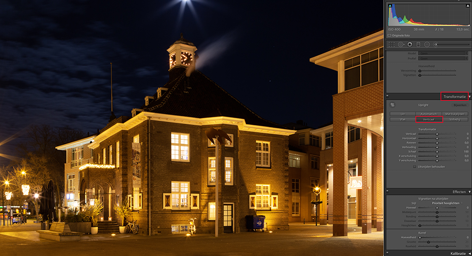 Transformatie verticaal Transformatie verticaal