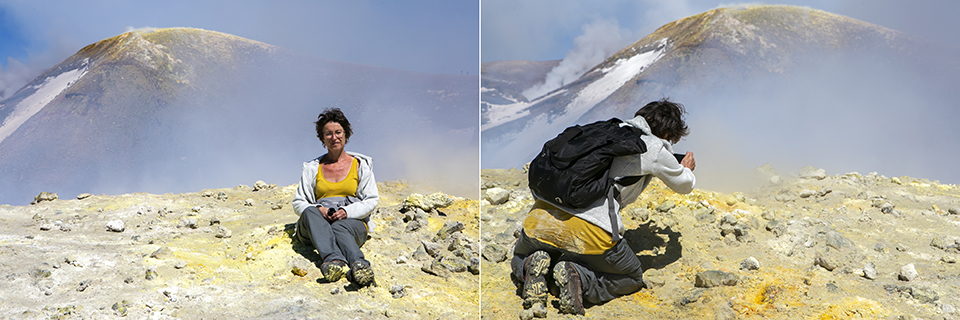 Mount Etna, zwavelafzetting Mount Etna, zwavelafzetting