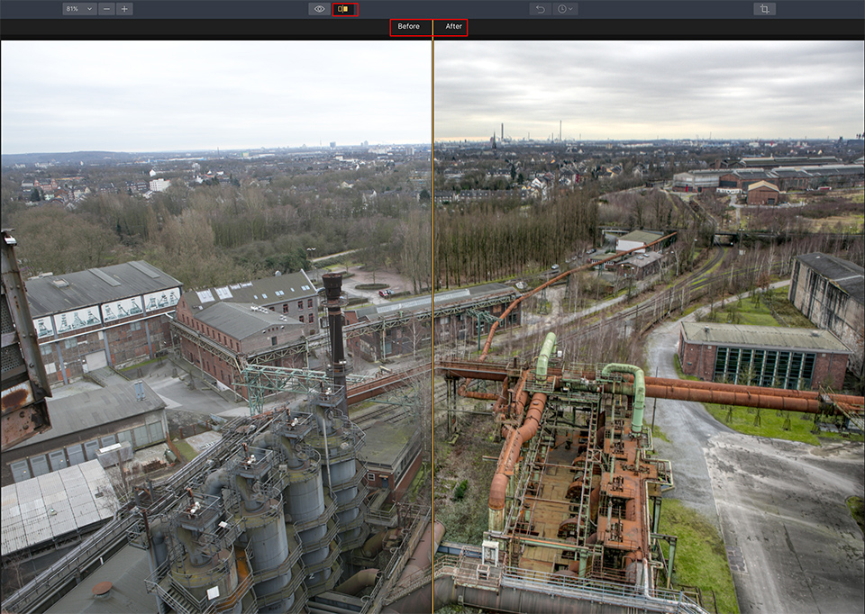 Aurora hdr before after Aurora hdr before after