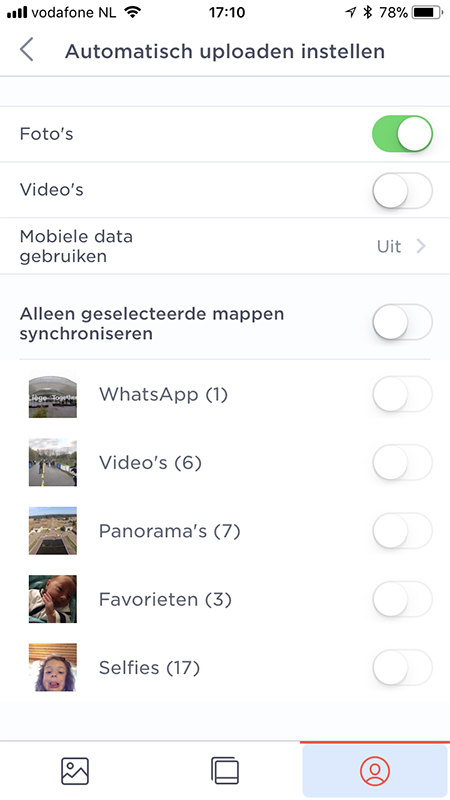 Automatisch uploaden instellen