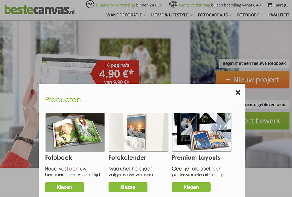 BesteCanvas.nl producten fotoboeken