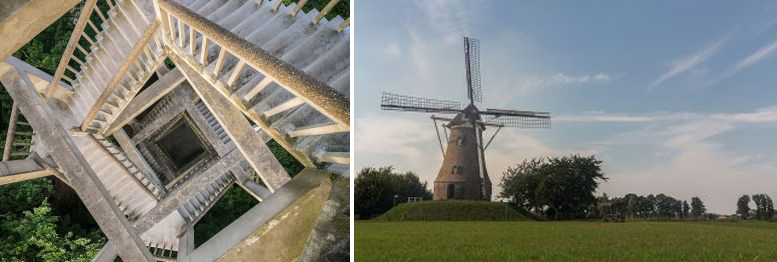 De betonnen belvedre uitkijktoren van oranjewoud