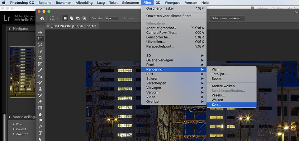 Filter rendering zon Filter rendering zon