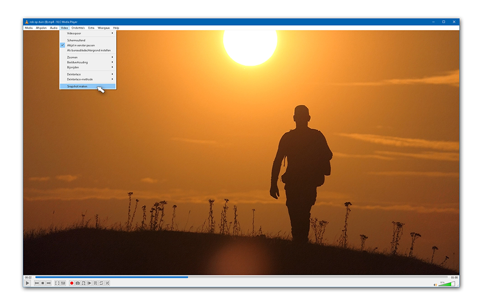 Foto van video maken met VLC player Foto van video maken met VLC player