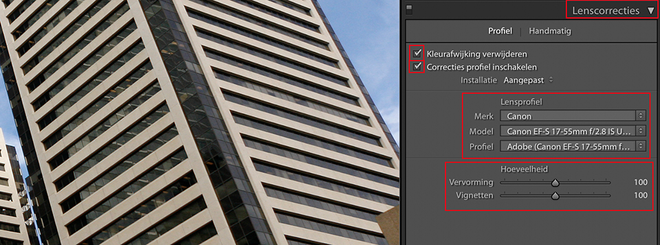 Lightroom automatische enscorrecties