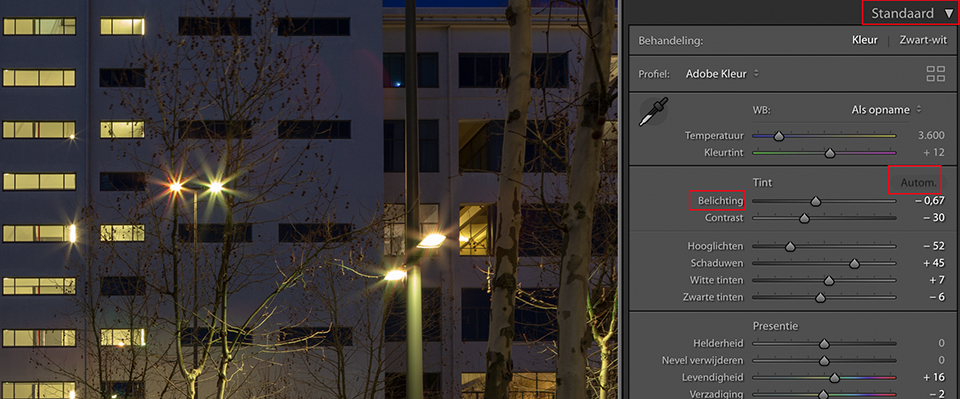 Lightroom classic cc belichting