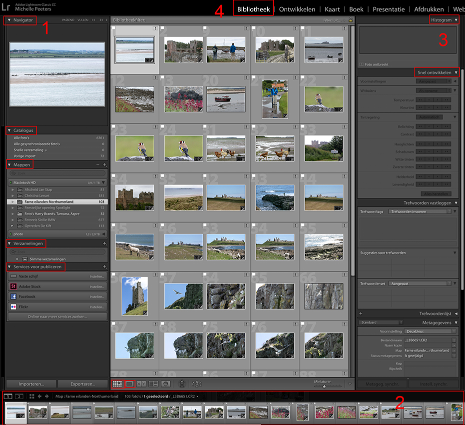 Lightroom interface