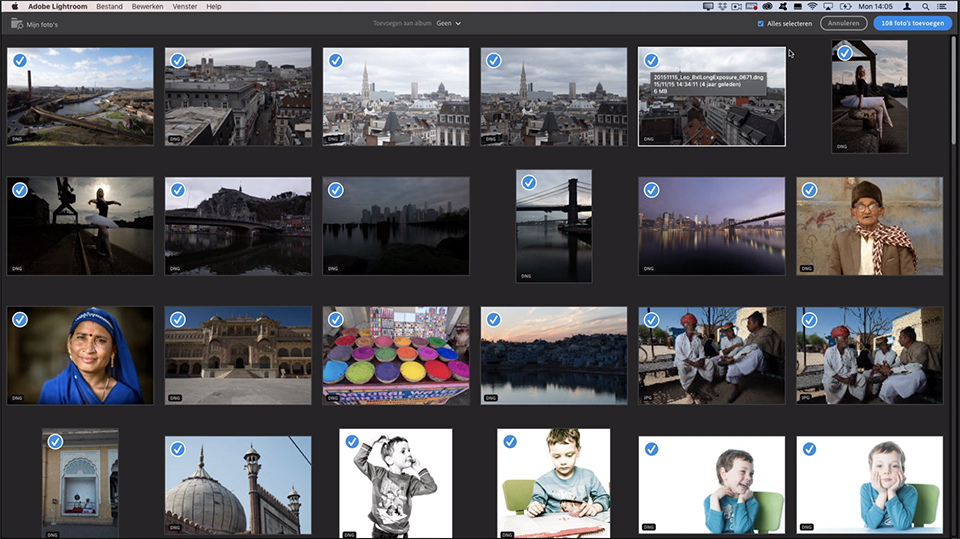 Lr bestaande fotos importeren