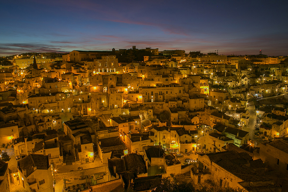 Matera by night italy