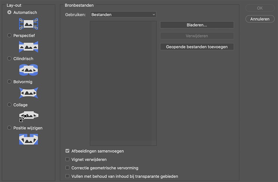 Panorama maken photoshop